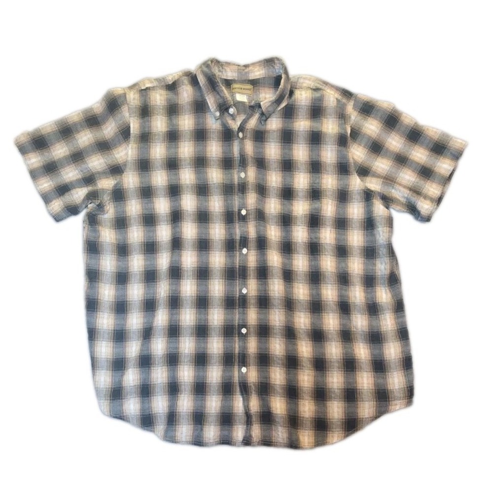 Scandia Woods Shirt Mens 4XL Tall 4XLT Plaid Short Sleeve Button Down Big & Tall